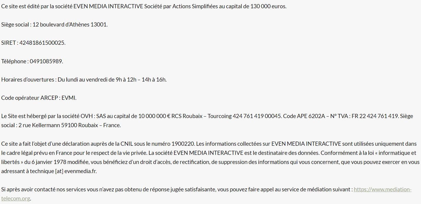 Mentions légales