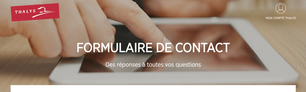 Contacter Thalys par formulaire